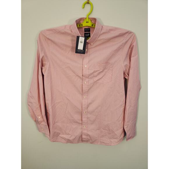 Gap NWT Shirt Mens Large Pink Long Sleeve CoolMax Preppy Classic Business Work - Picture 3 of 10
